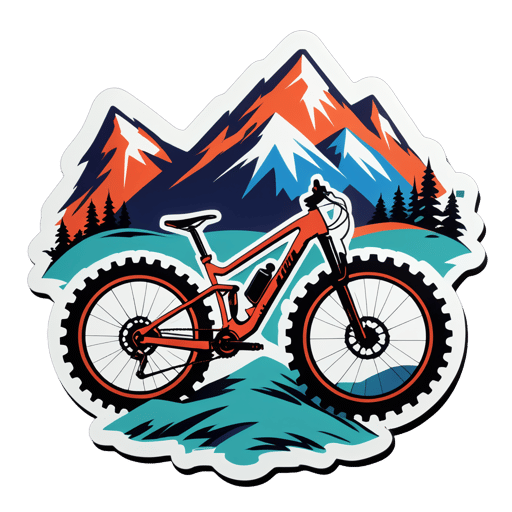 Bicicleta de montaña resistente sticker