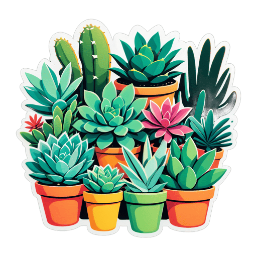 Assortiment luxuriant de succulentes sticker