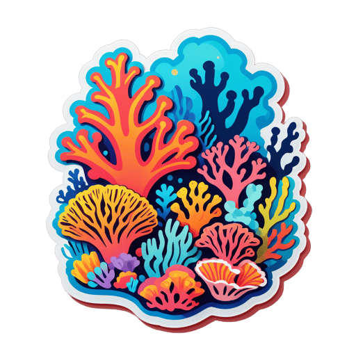 カラフルなサンゴ礁 sticker