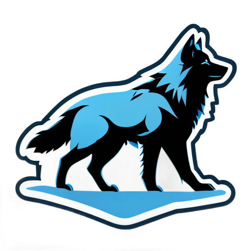 Uma majestosa silhueta de lobo cinzento, com toques de azul gelado. O texto 'ArcticHowl Gaming' é ousado e moderno, refletindo a força do lobo sticker