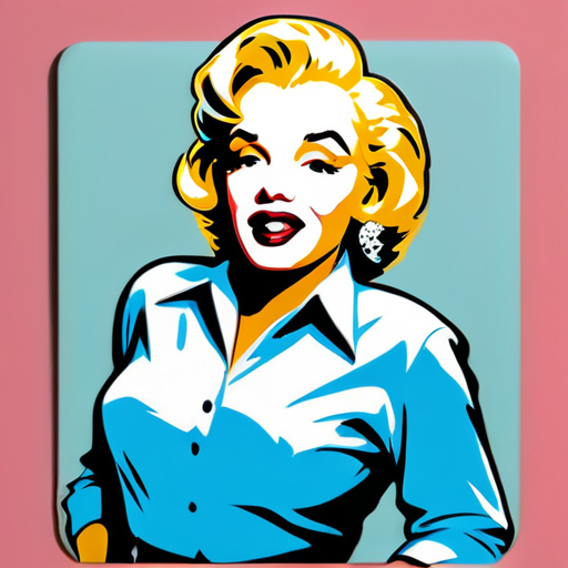 Marilyn Monroe wears a man's shirt  sticker