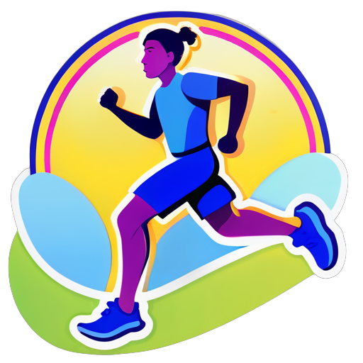 generate for me a person running sticker