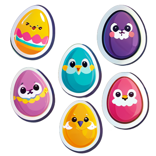 cute easter day eggs sticker sticker