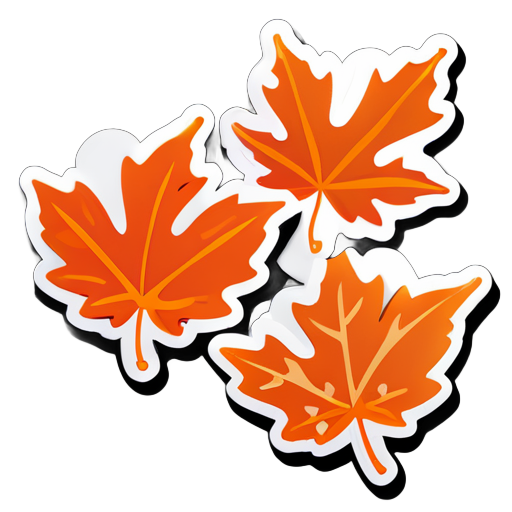 Orange maple leaves sticker