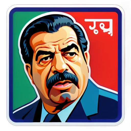 Saddam  speaks about irak sticker