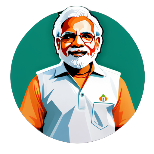 narendra modi como jogador de críquete indiano sticker