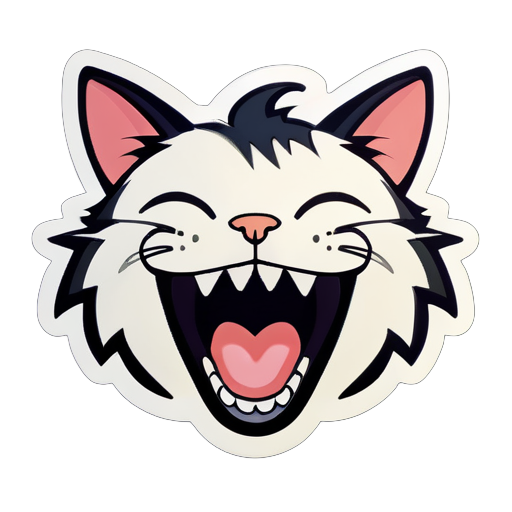 cat laughing  sticker