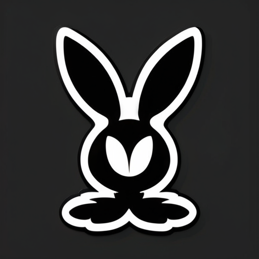 playboy bunny no white outline in solid black tanning sticker sticker