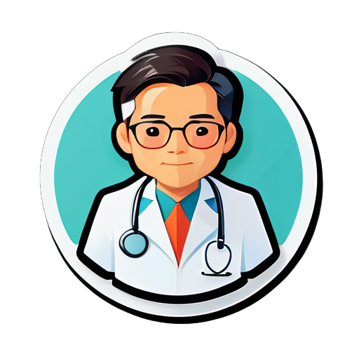 médecin asiatique sticker