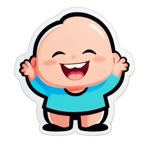 make a sticker of a cartoon saying 'The belly has been filled successfully' sticker