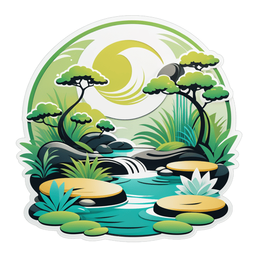 Khu vườn Zen yên bình sticker