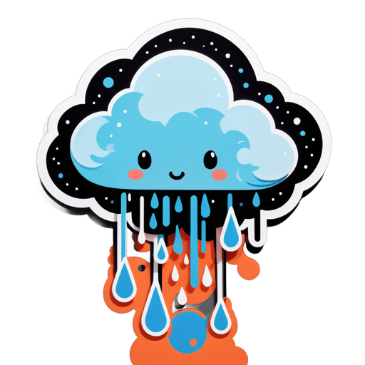 Melancholic Rain Cloud Poet sticker