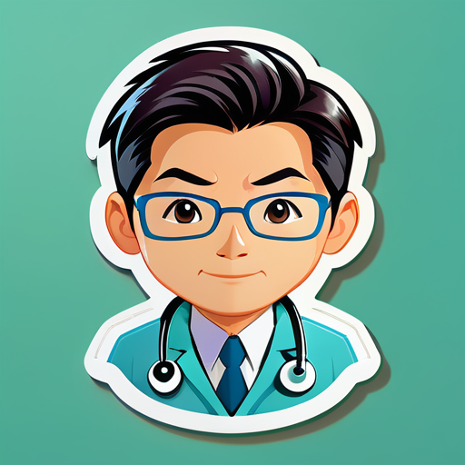 médecin asiatique sticker