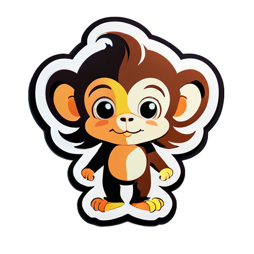 mignon singe sticker