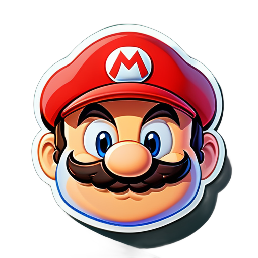 jeu mario sans moustaches sticker