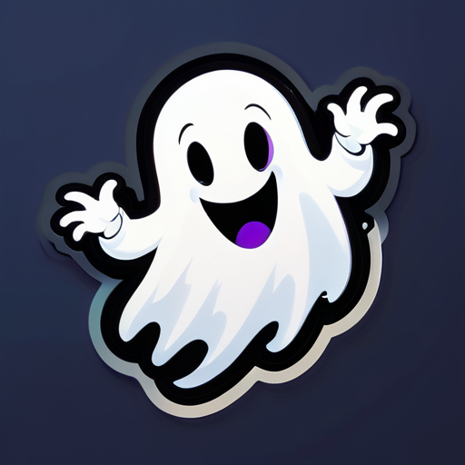 fantasma amigável saindo rapidamente de encrenca sticker