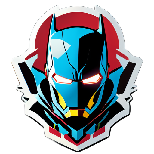 ironman and batman in one team with advanced tech sticker