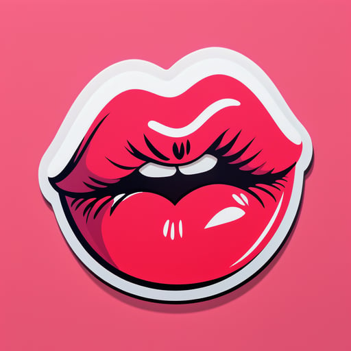 Flirty Lippenstift Kuss sticker