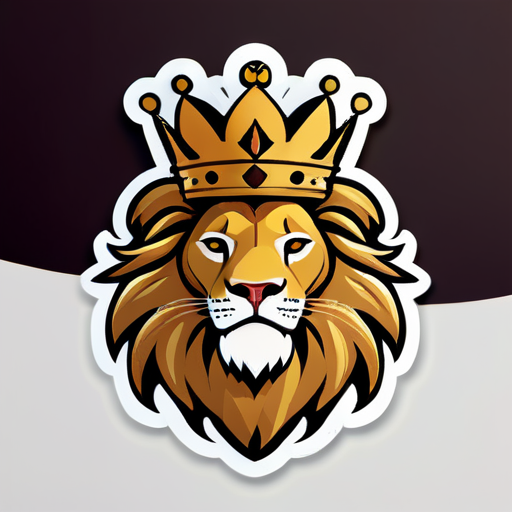 Lion with a king's crown sticker