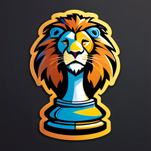 Lion in chess sticker