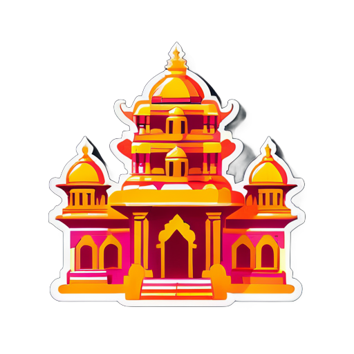 hindu temple in an ancient look sticker