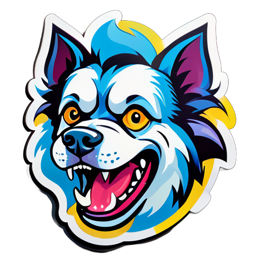 crazy dog sticker