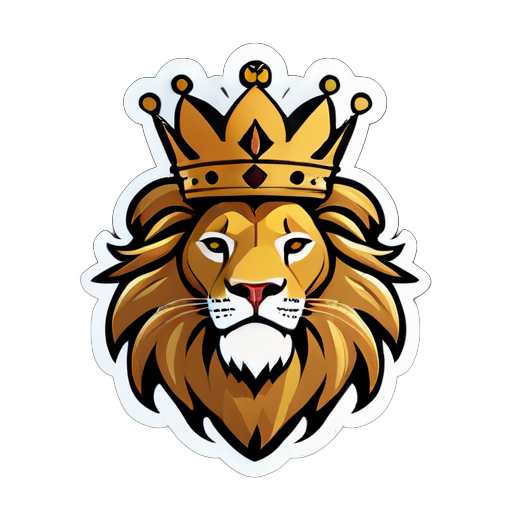 Lion with a king's crown sticker