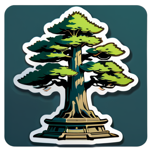 There is a thousand-year-old cypress tree in the Jin Temple sticker