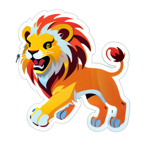 flying lion  sticker