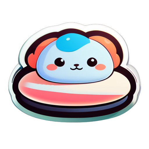 Chubby se encuentra acostado en la cama y se comunica a través de Discord. sticker