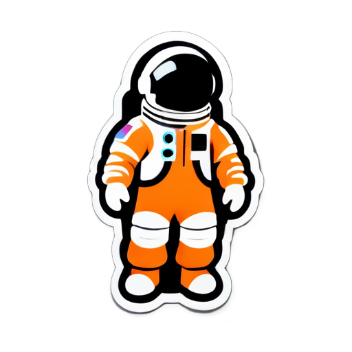 white and black astronaut  sticker