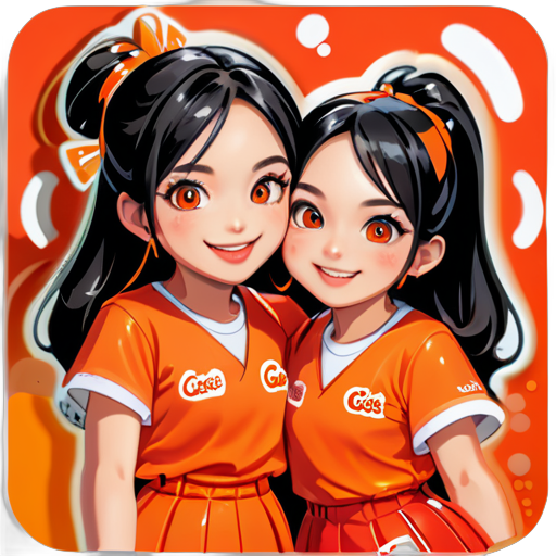 Coke and Orange, are the nicknames of two girls, a pair of good sisters, with beautiful implications, Coke is the younger sister, Orange is the older sister, '可橙' also means 'can succeed'. sticker