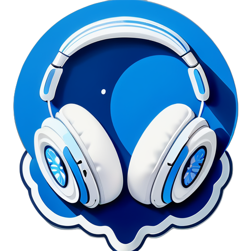 Blue and white porcelain earphones sticker