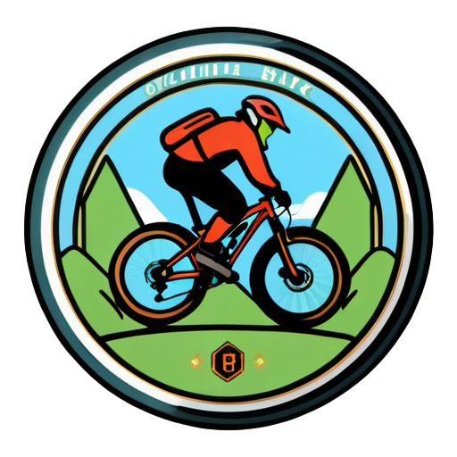 Ícone do clube de downhill de mountain bike com a inscrição 'Bicicleta de montanha com charme' sticker