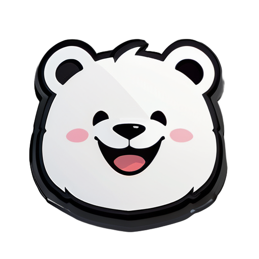 smile white bear sticker