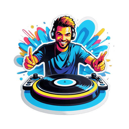 Energetic DJ Turntable sticker