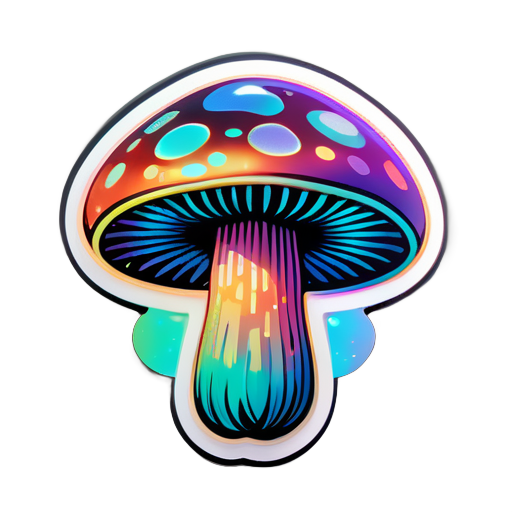 Champignon holographique sticker