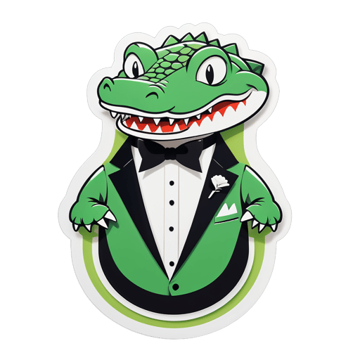 Classic Crocodile with Tuxedo sticker