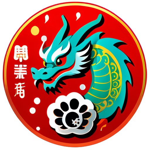 Wish you good luck in the Year of the Dragon sticker