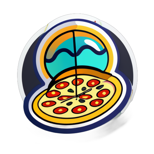 generate two sticker for a pizza shop with a funky and realistic-looking images sticker sticker