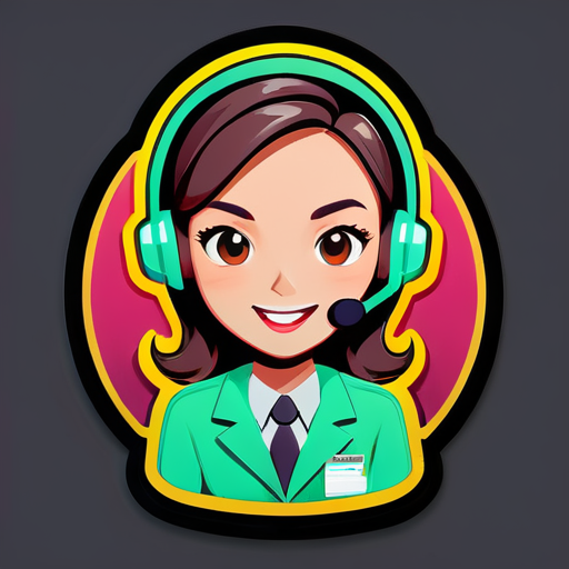 Une agente de centre d'appels sticker