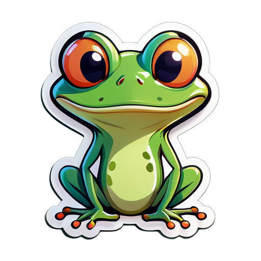 This Is An Illustration Of Cartoon Portrait Funny Nursery Schetch Drawn Tall Thin Funny frog Like Creature sticker