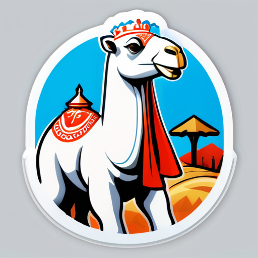 In Sticker art style, The white camel is said to be sacred to Zeht, the Redguard god of food and farming sticker