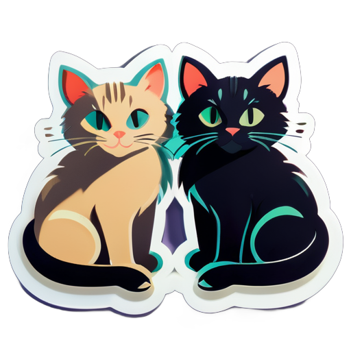 Sticker of two cats sticker