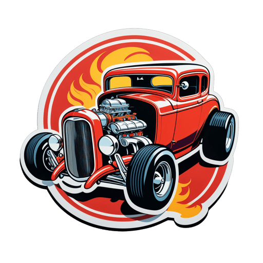 Xe Hot Rod Cổ Điển sticker