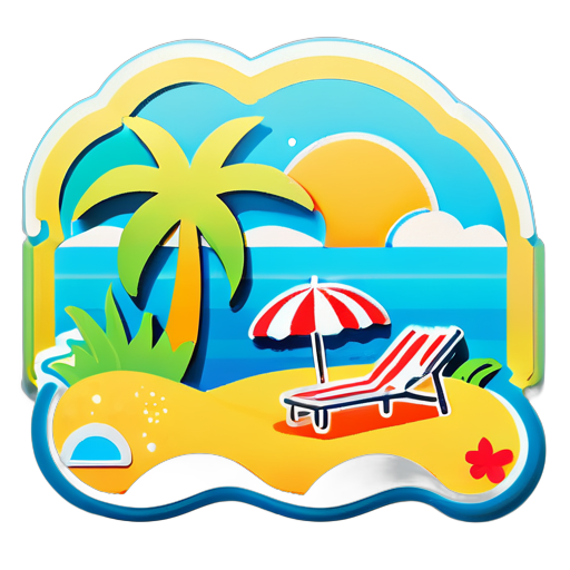 Pegatina de tema de escena de verano sticker