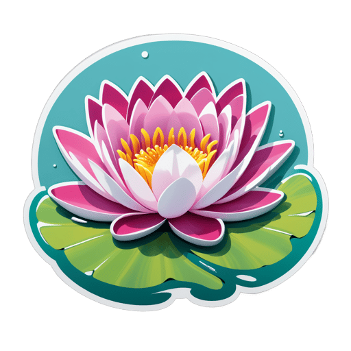 Whimsical Water Lily Wonder sticker