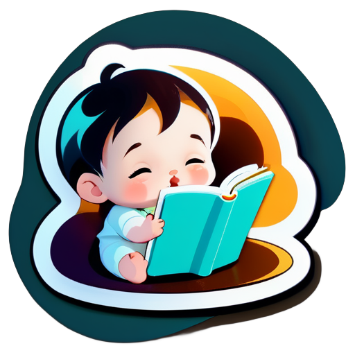 可爱的小婴儿在读书
 sticker