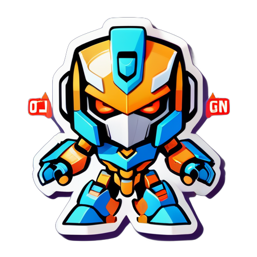 Q version of cute Transformers robots sticker