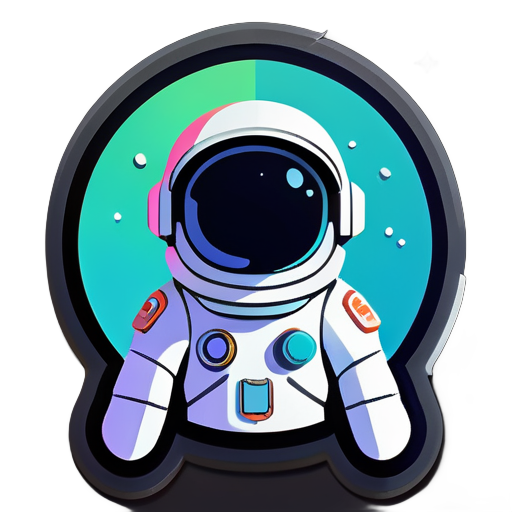 Astronaut avatar on Nintendo style, formed with shapes sticker